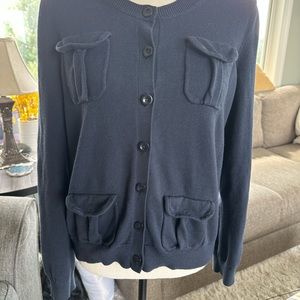 GAP Women’s Navy Blue Long Sleeve Button Cardigan with Pockets Size Large